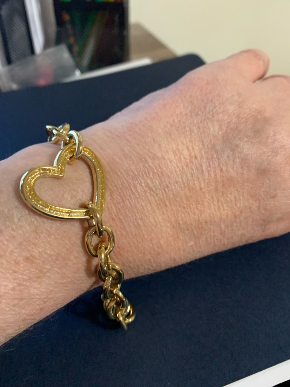 Gold-Tone Heart Link Bracelet - Women's Jewelry